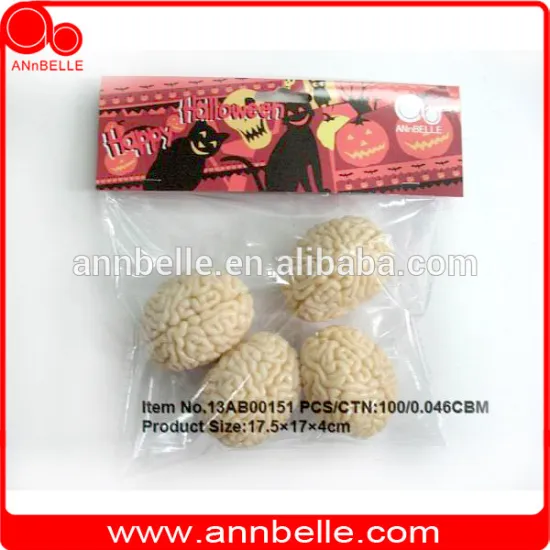 ANnBELLE 4 pcs halloween gift sticky toys TPR 3D sticky brain toy