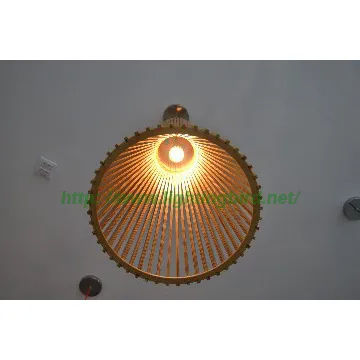 Natural wood energy saving pendant lamp