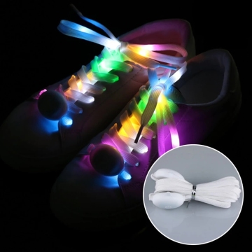 Glowing LED Sport Shoelaces - Luminous Flash Light No-Tie Shoe Laces for Party Decor