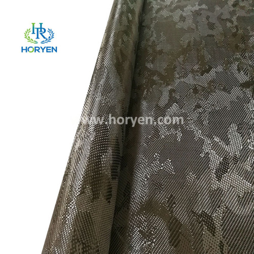 Carbon Hybrid Fiber Fabric Colored camouflage jacquard hybrid carbon fiber fabric cloth Supplier