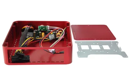 Red Mini Itx Computer Case , Durable Custom Computer Chassis