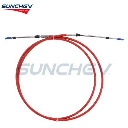 SUNCHEV Boat Throttle Control Cable 7 Feet(Red) For Universal