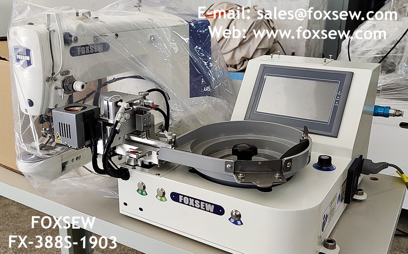 Automatic Feeding Button Attaching Sewing Machines FOXSEW FX-388C-1903 -1