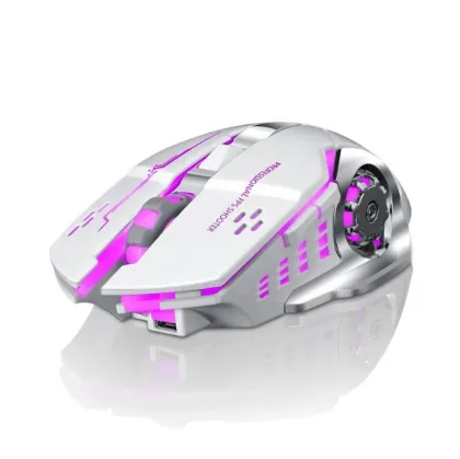 Gaming Wireless Mute Luminous Mechanical Rechargeable Mouse