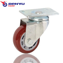 Medium-Duty Purplish Red Polyurethane Swivel Caster Wheel