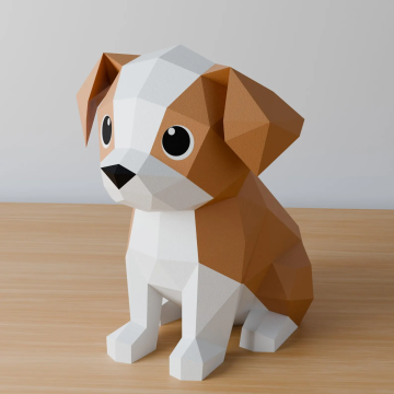 Handgjorda Papercraft Hundmodell Rolig Paper Crafts Present