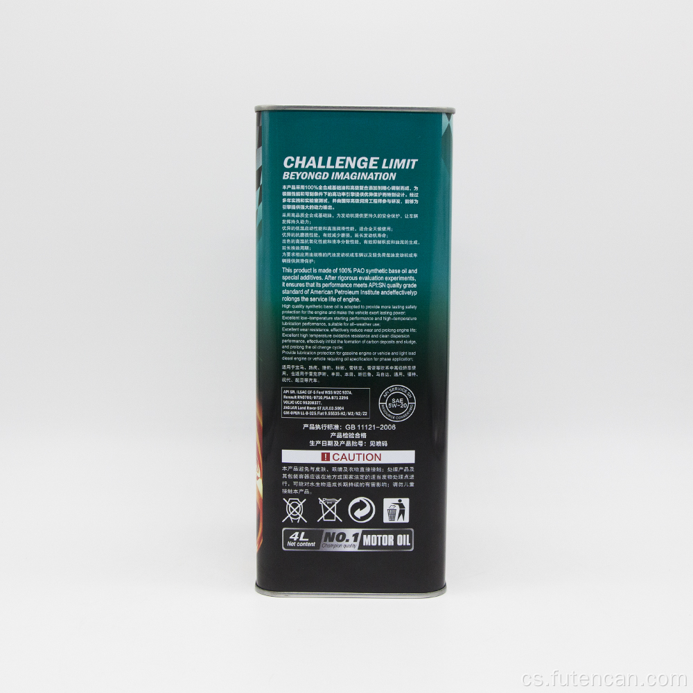 Obdélníková plechovka na mazací olej