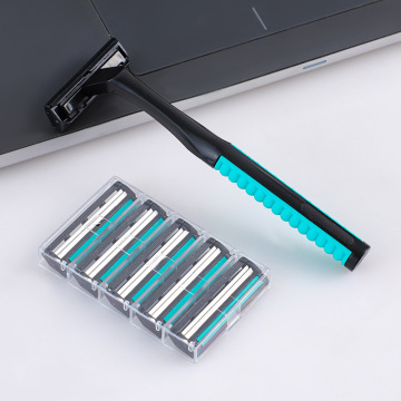 Big Roc Stainless Steel Disposable Razors: 2-Blade Pack with 5 Extra Heads in Changeable Blister Card