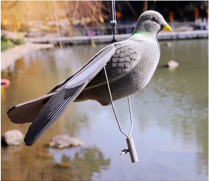 Realistic Plastic Flying Hunting Pigeon Decoy with Foam Wing and Landing Tail for Outdoor EVA