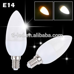 LED Candle Lighting E14/E27/B22 3W with bent tail LED Candle Lighting Milk or Clear cover