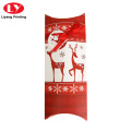 Impresión personalizada Navidad rojo papel almohada caja embalaje