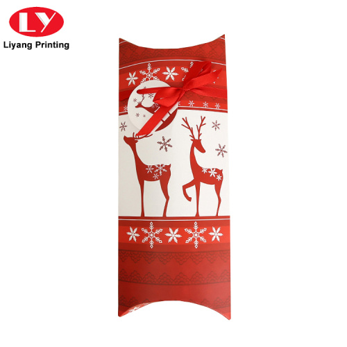 Custom Printing Christmas Red Paper Pillow Box Packaging