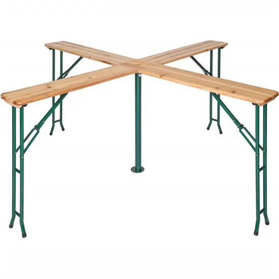 Antique Fir Wood Foldable Patio Bench - Outdoor Furniture