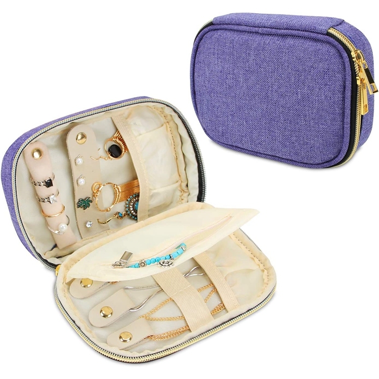 Portable Custom Logo Private Label Jewelry Organizer Bag for Earrings Necklaces & Rings