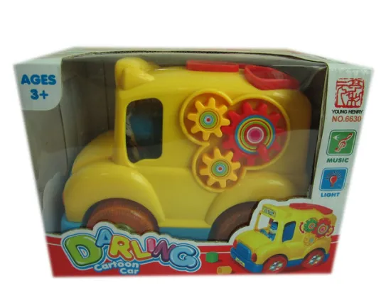 B/O cartoon musical plastic fire car toys