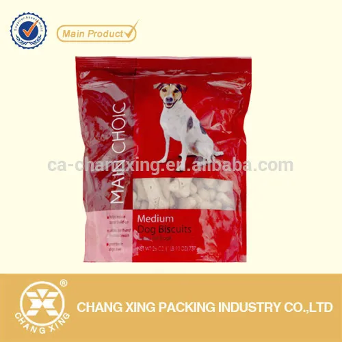 Plastic Dog Pet Food Stand Up Packaging Pouch With Clear Window