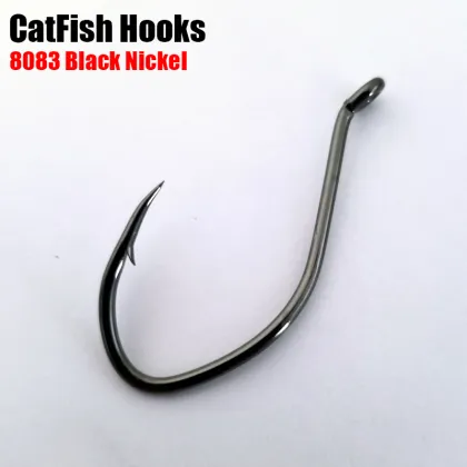 High Carbon Steel Black Nickel Catfish Hooks for Sale - 8083 Catfish Big River Hooks