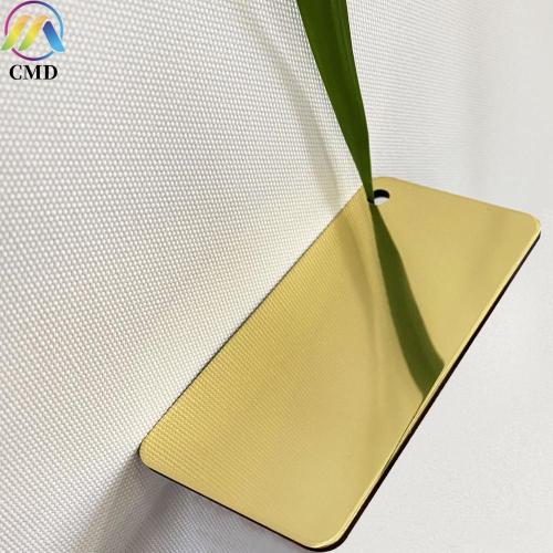 Panel compuesto de aluminio de 3 mm de espejo dorado / capa inferior