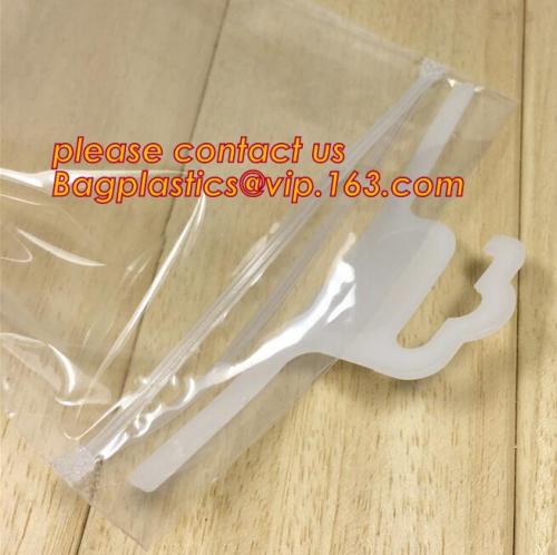 Plastic bag pvc hanger bag for underwear package, PPE customized hanger zipper bag/rigid handle zipper bag/hook handle polybag