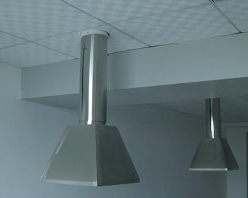 Saldatura in acciaio inossidabile cappa per espiazione del braccio di aspirazione per laboratori