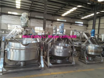 Gas jacketed cooking kettle with agitator