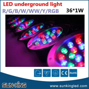 white/red/green buried led round underground light 18W