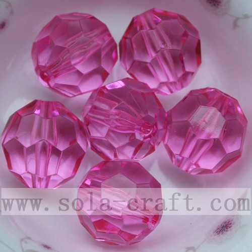 Transparent acrylic round 32 facets diamond beads spacer beads