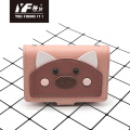 Cartoon pig pattern PU credit id card holder