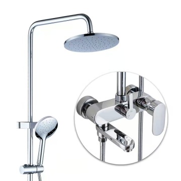 Brass Chrome 3 Way Shower Set with Round Rainfall Wall-Mounted Shower Head