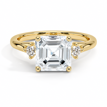 D VVS1 Asscher Cut Lab Diamond Intagement လက်စွပ်