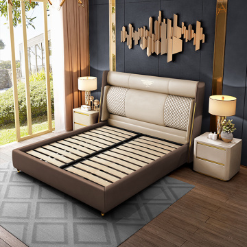 Pakyawan na presyo upholstered leather king size bed