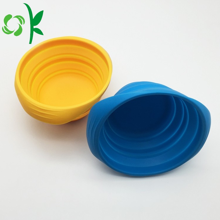 Custom Feeding Travel Food Silicone Collapsible Dog Bowl