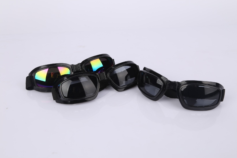 Two folding riding goggles