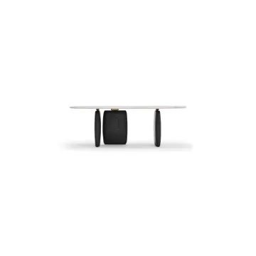 White Marble Fraxinus Black Painting Modern Coffee Table