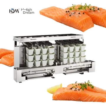 6-Head 1.5L Anti-Sticky Semi-Automatic Weigher with Scraping Hopper for Fish Fillet and Sardine
