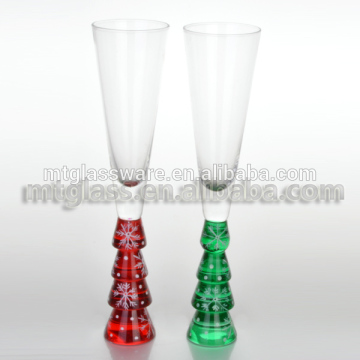 unique christmas tree champagne flute