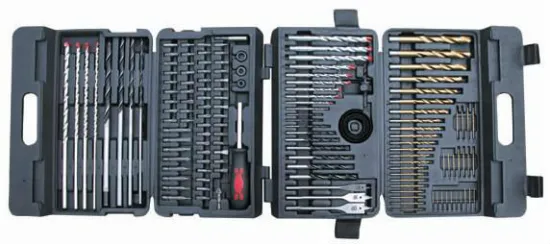 144PCS Drills & Bits Set(TWIST DRILLS WITH BRIGHT FINISH/MASONRY DRILL BITS/WOOD DRILL BITS)