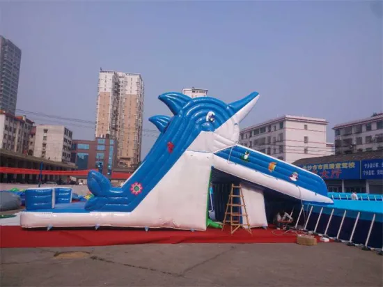 Kids party giant floating island inflatable water park kids inflatable water slide