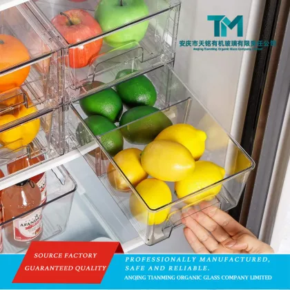 Anti Slip Grooved Base Acrylic Drawer Organizers