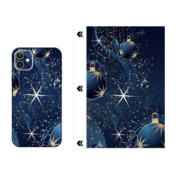 Christmas Glitter Phone Universal Cutter Blue Skins
