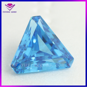 Jewelry Applicable Stone Aqua CZ Triilion Cut Precious Gem