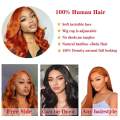 Ginger Orange Color Human Hair Wigs