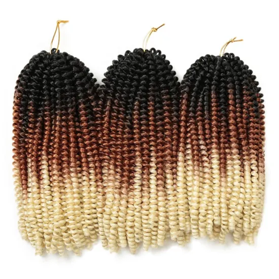 12 inch Synthetic Bomb Twist Braiding Hair Ombre Kinky Curly Crochet Hair Spring Twist Crochet Braid Hair Extension