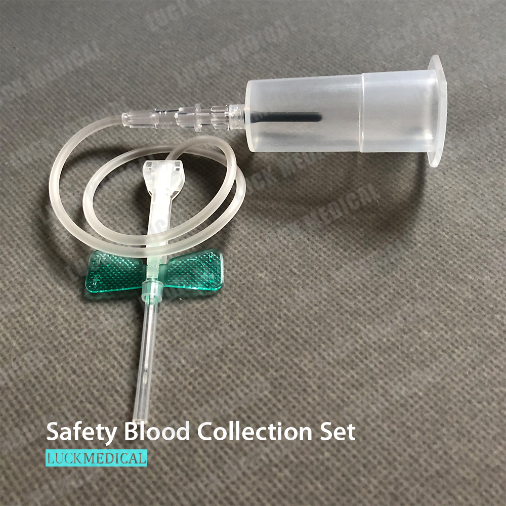 Conjunto de coleta de sangue de segurança do tubo de vácuo descartável