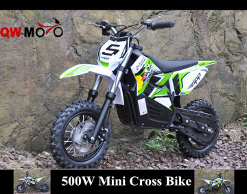 QWMOTO CE 2016 New 500W Electric motorbike 500W Electric Motorcycle Mini Cross 500W electric dirt bike for kids