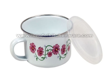 10cm Mug Seamless With Stainless Steel Rim Decor