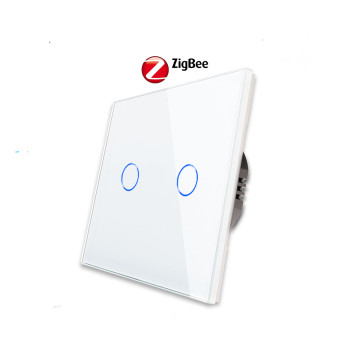 Bingoelec Zigbee Tuya 2Gang 1Way Touch Smart Phone Control Light Switch