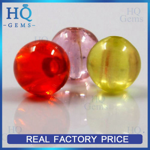 Ball lab created cubic zirconia gemstone, high quality gems stone ball beads cz