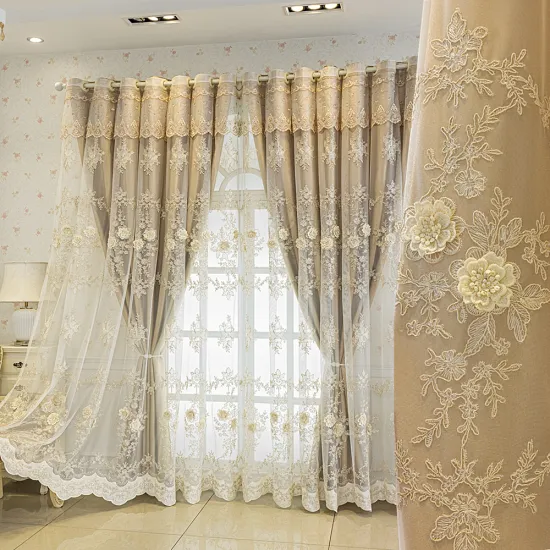 Floral Embroidered Luxury Blackout Curtains: Enhancing Style and Privacy in Your Living Room and Bedroom