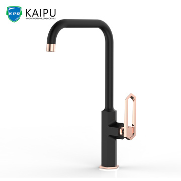 Black and gold kitchen faucet